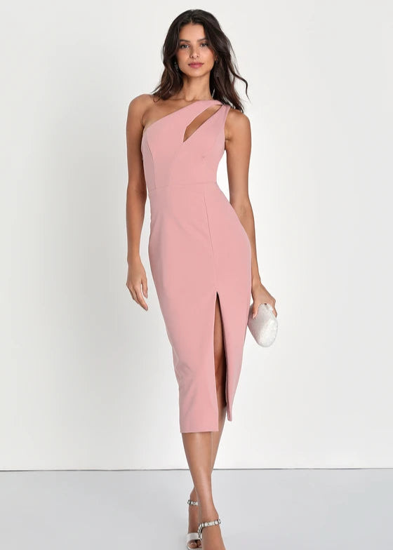 BLUSH PINK MIDI DRESS