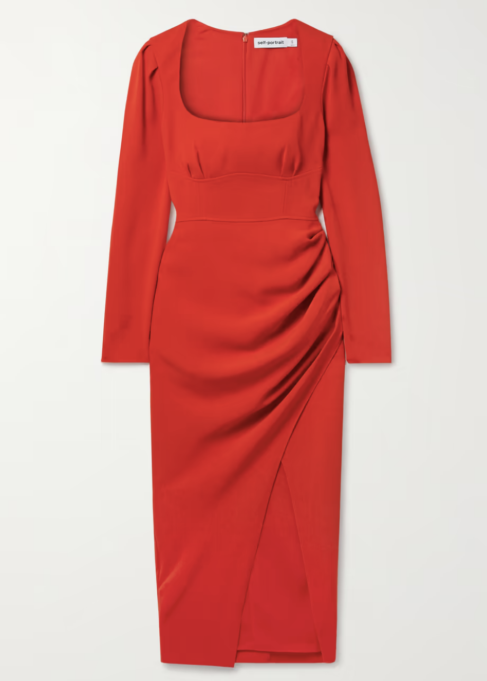 RED GRAZING SLIT DRESS