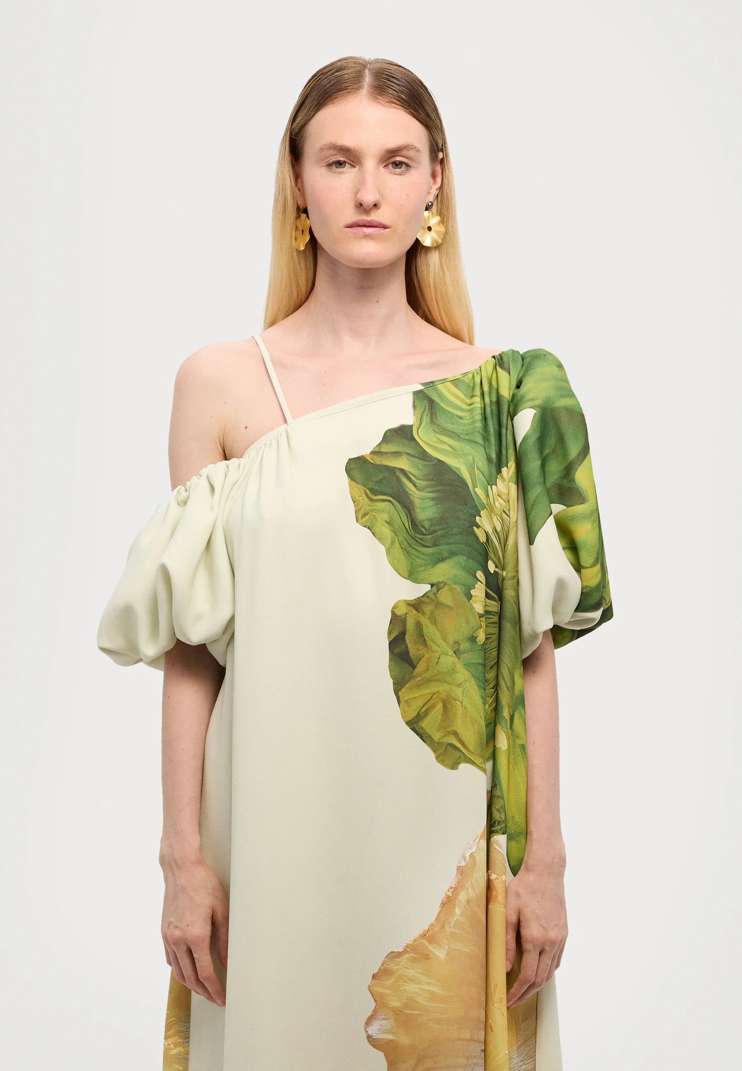 FLORAL ABSTRACT PRINT MAXI GOWN