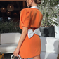 BACK BOW TANGERINE DRESS