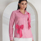 PINK STRIPES PINK BOW SHIRT