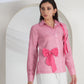 PINK STRIPES PINK BOW SHIRT