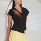 FLOWER EMBROIDERY PATCH TOP
