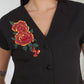 FLOWER EMBROIDERY PATCH TOP