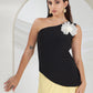 FLOWER DETAIL ASYMMETRICAL TOP