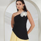 FLOWER DETAIL ASYMMETRICAL TOP