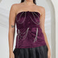 DIAMOND DECOR VOILET VELVET TOP