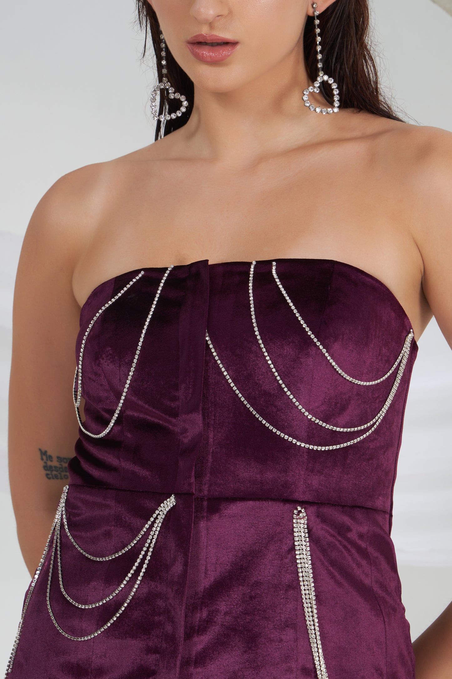 DIAMOND DECOR VOILET VELVET TOP
