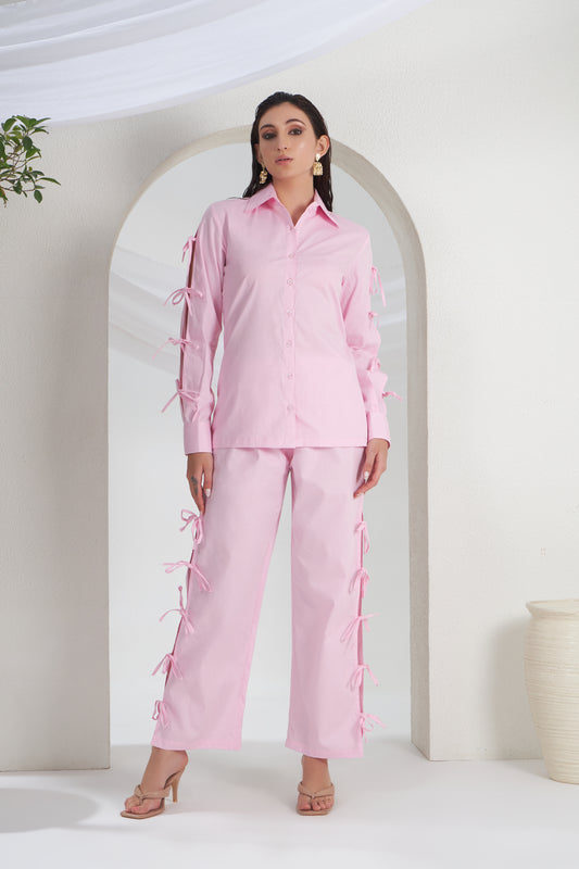 BLOOM PINK TIE KNOTS CO-ORD
