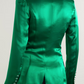 EMERALD GREEN BLAZER SATIN DRESS