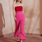 TWO TONE FLARE LEG TUBE JUMPSUIT