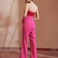 TWO TONE FLARE LEG TUBE JUMPSUIT