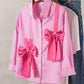PINK STRIPES PINK BOW SHIRT