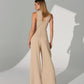 BEIGE DEEPNECK JUMPSUIT