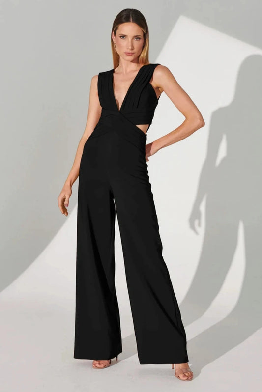 BLACK DEEPNECK JUMPSUIT