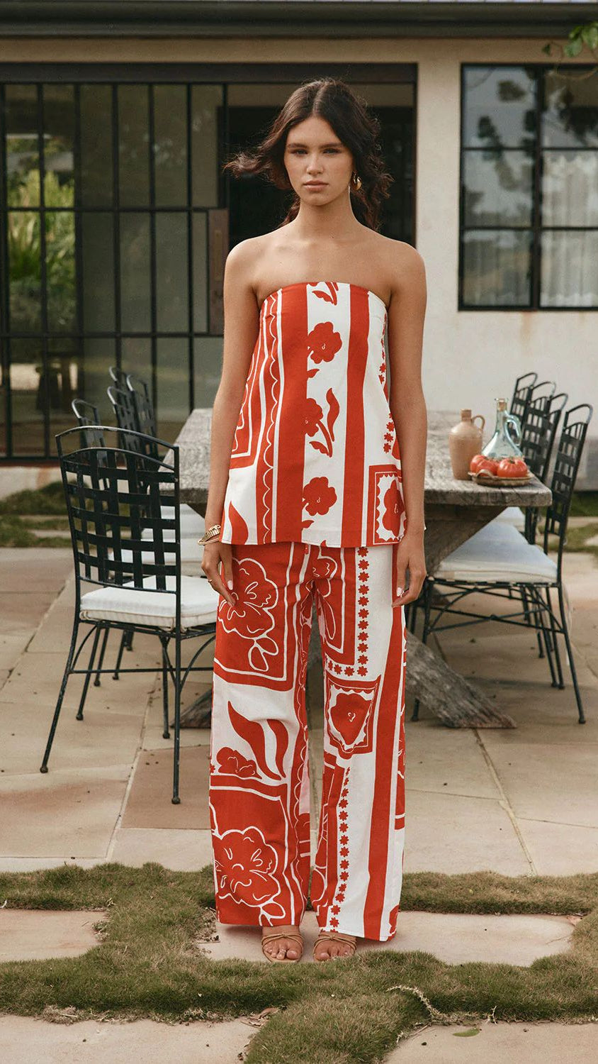 RED BOTANICAL COORD SET