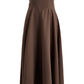 STRAPLESS BROWN MIDI DRESS