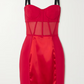 RED BUSTIER CORSET DRESS
