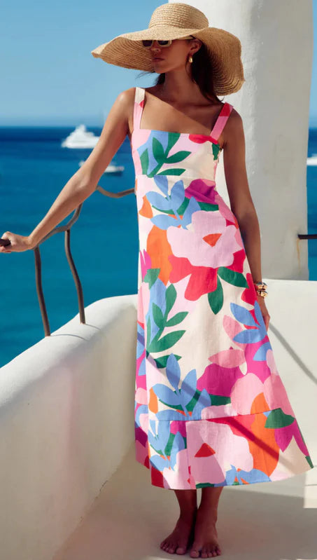 IRIS PINK FLORAL SUMMER DRESS