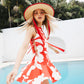 KENZO RED FLORAL PRINT DRESS
