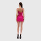 HEART RUFFLE FUCHSIA RUFFLE MINI DRESS