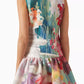 MULTICOLOR ABSTRACT PRINT DRESS