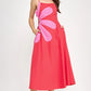 SIDE CUT FLOWER MAXI DRESS