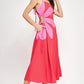 SIDE CUT FLOWER MAXI DRESS