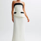 ASYMMETRICAL TOP WITH PLEATED SKIRT CO-ORD