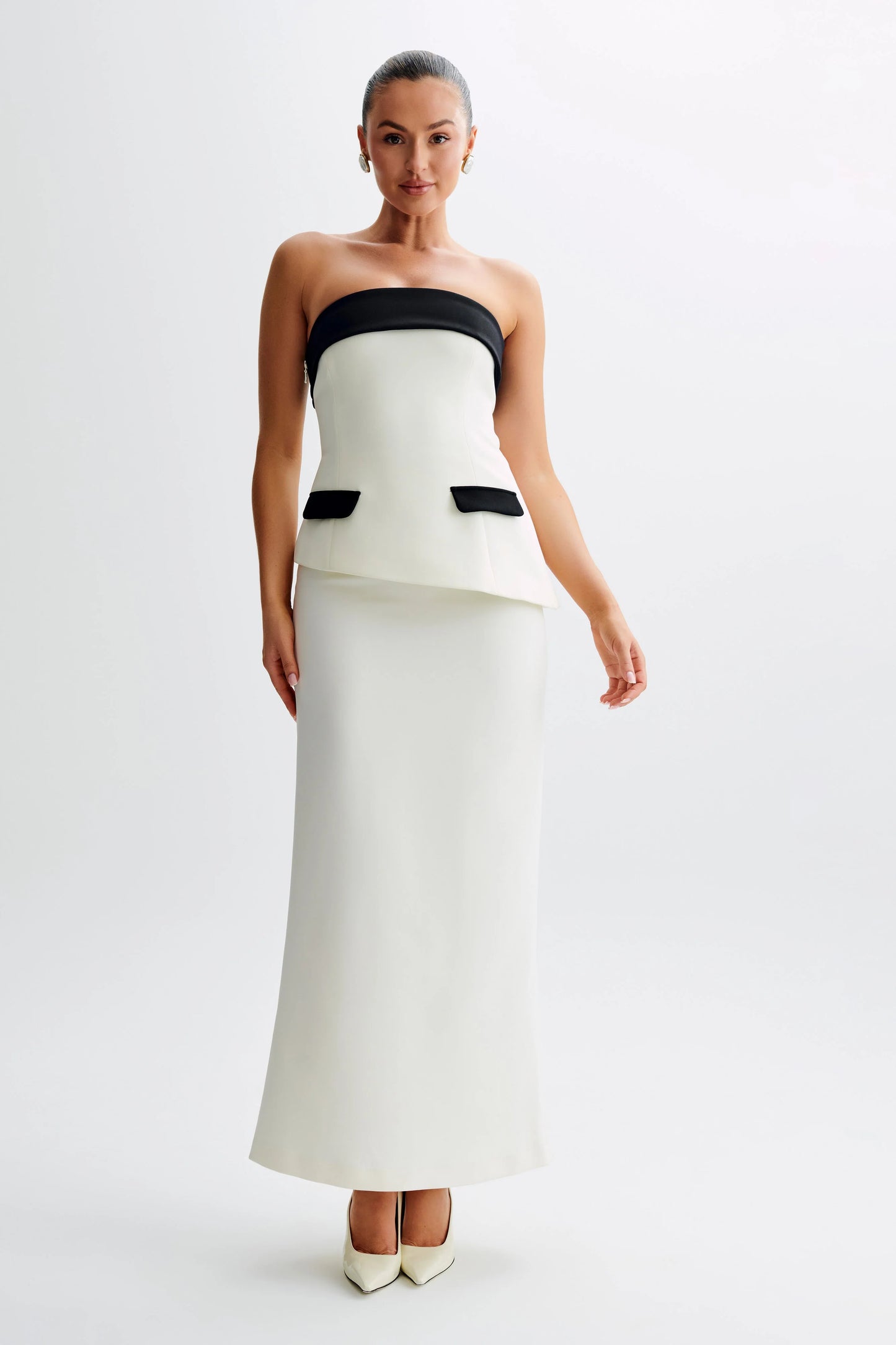 ASYMMETRICAL TOP WITH PLEATED SKIRT CO-ORD