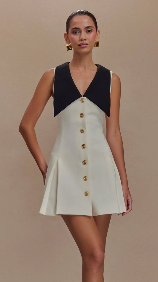 CLASSIC CONTRAST MINI DRESS