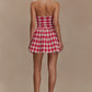 HALTER GINGHAM PRINT MINI DRESS