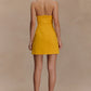 3-D FLORAL MUSTARD DRESS