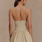 CREAM FRILL COTTON MINI DRESS