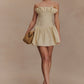 CREAM FRILL COTTON MINI DRESS