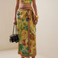 FLORAL WRAP SKIRT TOP SET