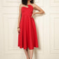 RED LONG LIYA MIDI DRESS