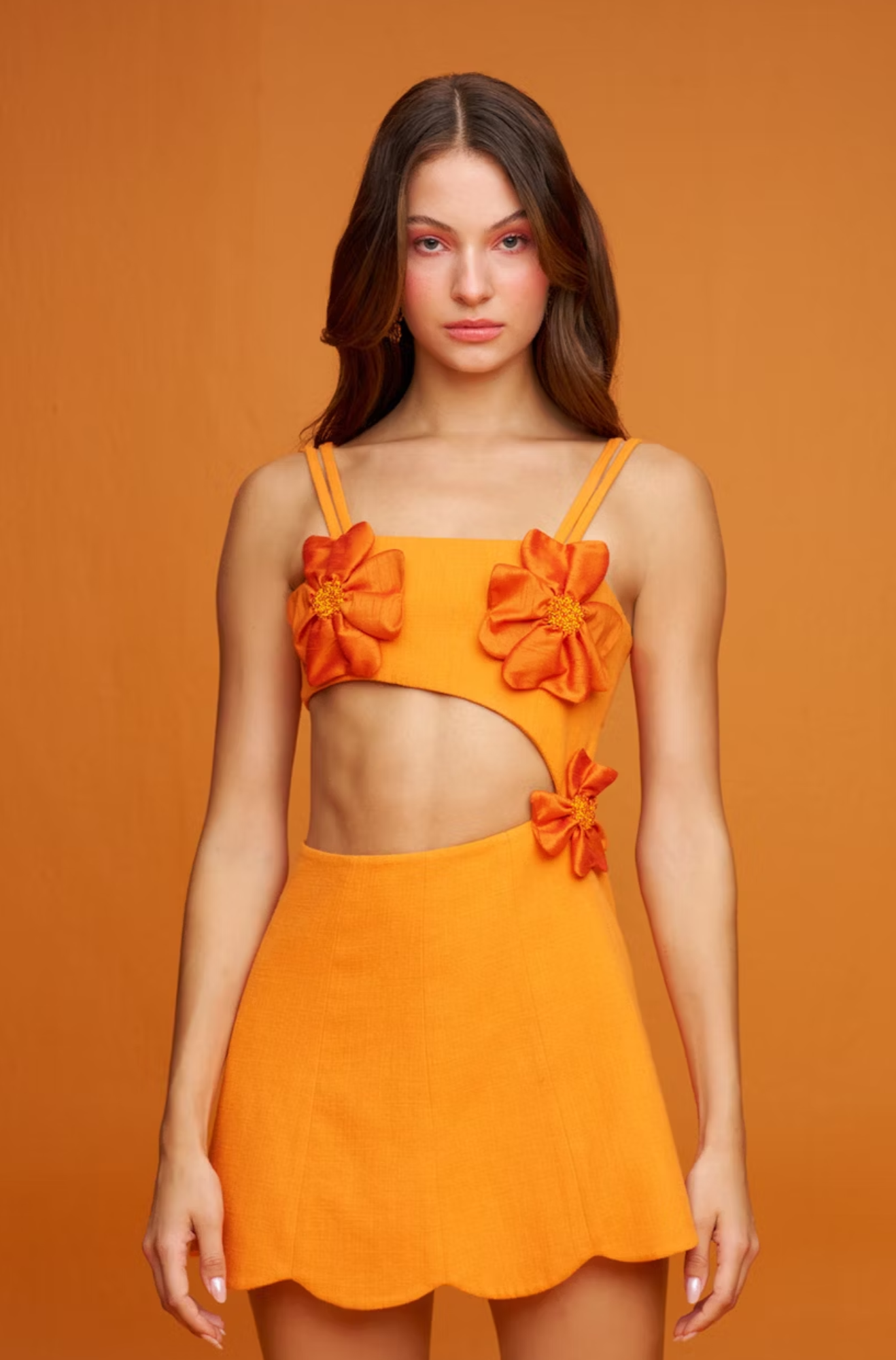 TANGERINE FLORAL DRESS