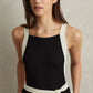 BLACK & WHITE TRIM BELTED JUMPSUIT