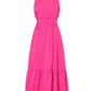 FUCHSIA POPLIN MAXI DRESS