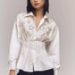 PLEATED STAR COTTON SHIRT