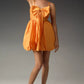 TANGERINE SILK BOW DRESS