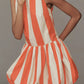 TANGERINE STRIPES MINI BUBBLE DRESS