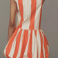 TANGERINE STRIPES MINI BUBBLE DRESS