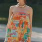 BUBBLE HEM PRINTED DRESS