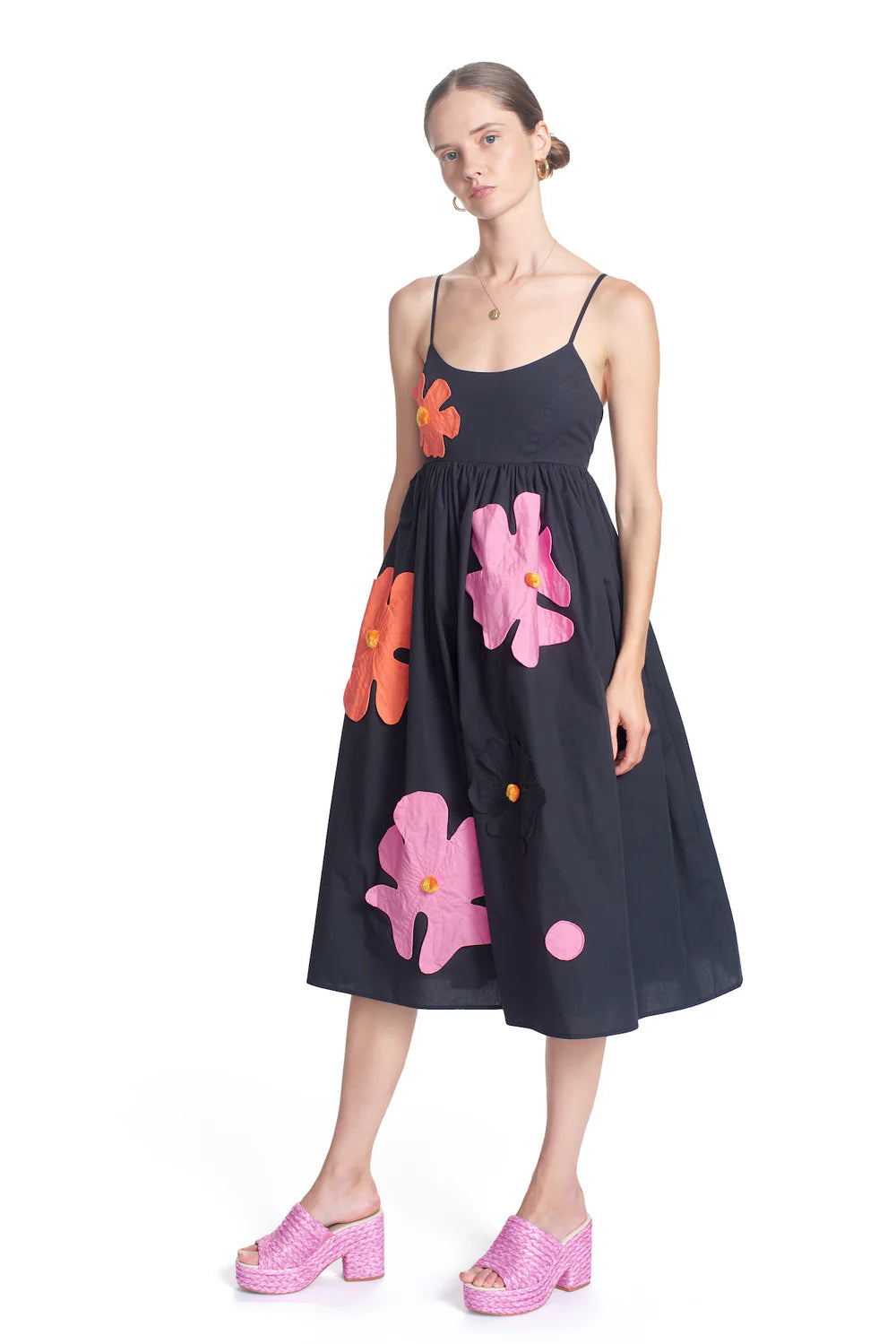 FLORAL APPLIQUE DRESS