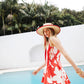 KENZO RED FLORAL PRINT DRESS