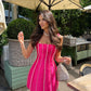 PINK PEARL WORK BUTTERFLY DRESS