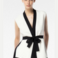 CONTRAST B&W TIE KNOT CO-ORD