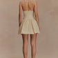 CREAM FRILL COTTON MINI DRESS